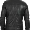 Men's Street Classy Shield Motorcycle Black Leather Jacket