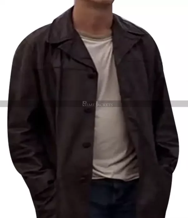 Dominic West The Wire Black Leather Coat