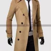 Men's Double Breasted Casual Slim Fit Trench Blazer Coat