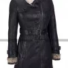 Womens Black Leather Jacket With Fur Collar