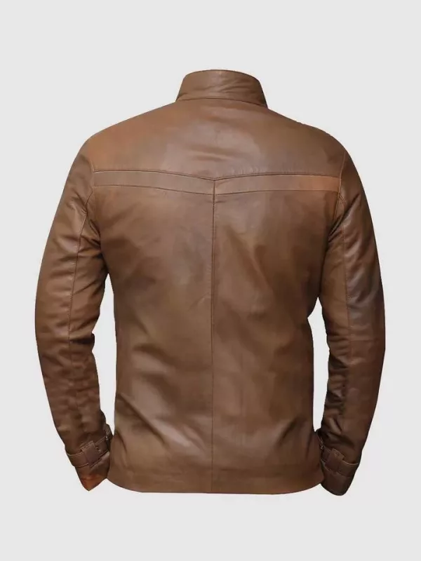 Finn The Force Awakens Star Wars John Boyega Brown Leather Jacket
