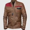 Finn The Force Awakens Star Wars John Boyega Brown Leather Jacket