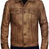 Mens Trucker Leather Jacket