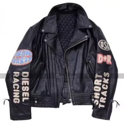 Diesel Vintage Men's Black Biker Patches Jacket