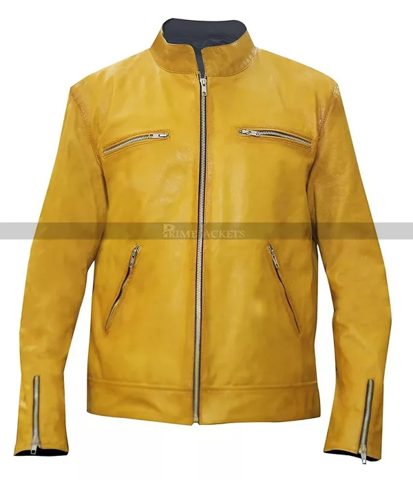 Dirk Gently (Samuel Barnett) Detective Yellow Leather Jacket