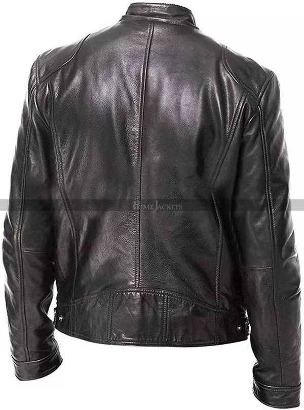 Vintage Cafe Racer Men's Motorcycle Leather Jacket