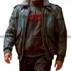 Ghost in the Shell Batou Shearling Collar Bomber Leather Jacket