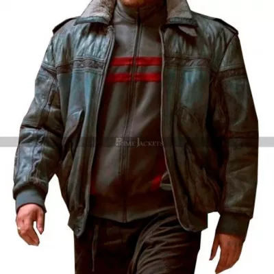 Ghost in the Shell Batou Shearling Collar Bomber Leather Jacket