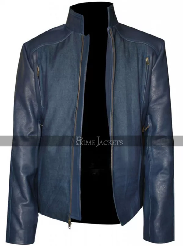 Captain America (Chris Evans) The Winter Soldier Blue Leather Jacket