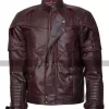 Guardians of the Galaxy Vol 2 Chris Pratt Distressed Maroon Leather Jacket