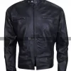 Mens Lambskin Black Leather Cafe Racer Jacket