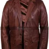 Mens Brown Italian Leather Blazer Jacket