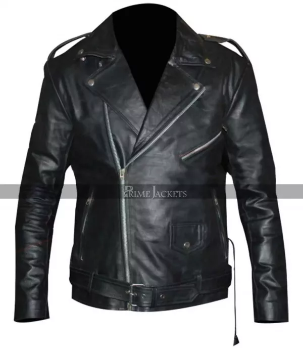 Wrestler Triple H Black Leather Jacket