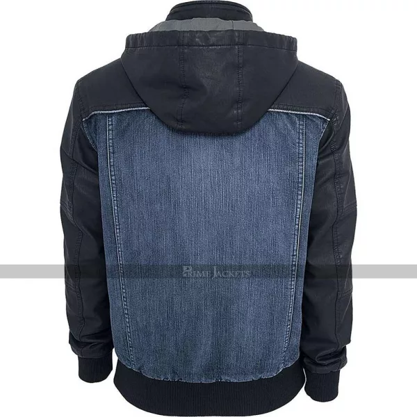 Urban Classics Hooded Denim Blue Jacket
