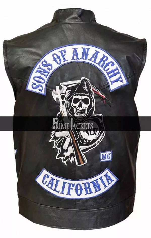 Sons of Anarchy Jax Teller Motorcycle Jacket Vest With Patches S7