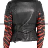 Tiger Stripe Women Biker Black Leather Jacket
