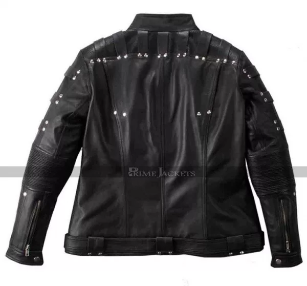 Arrow Katie Cassidy Black Leather Jacket