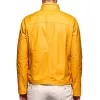 Yellow Basic Real Leather Jacket